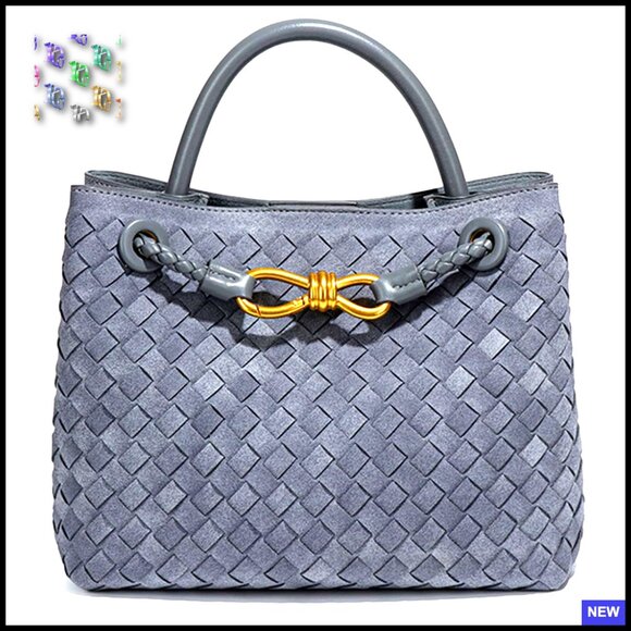 Handbags - Suede Woven Tote Bag Retro Shoulder Satchel Crossbody Purse Top Handle